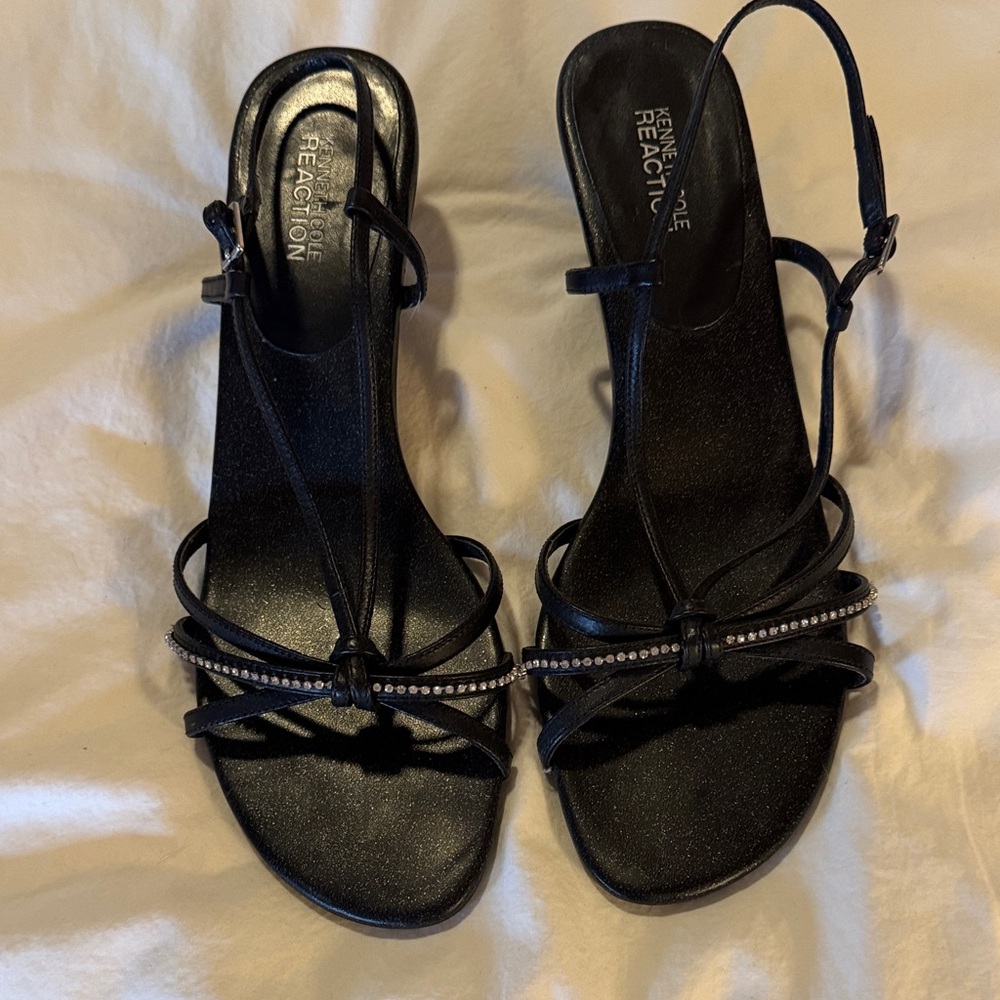 Kenneth Cole Reaction Black Strappy Heels